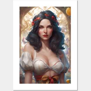 Beautiful Fairy Tale Princess in White Posters and Art